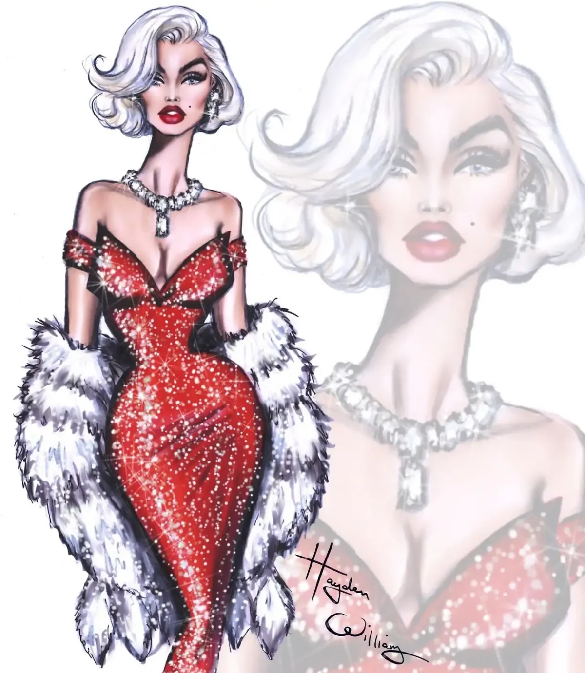 Портрет Мерлин Монро раскраска