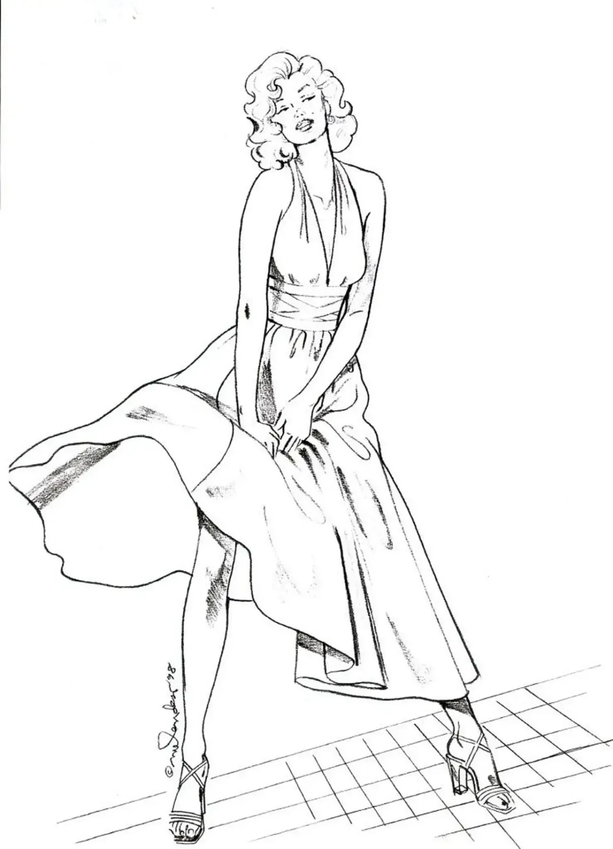 Мэрилин Монро скетч