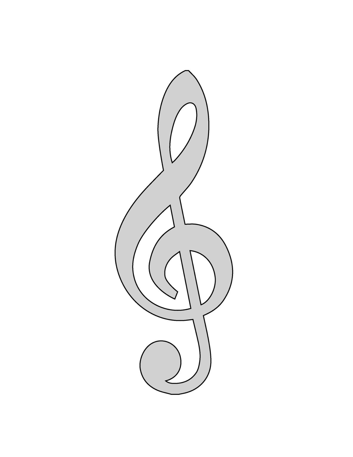 Скрипичный ключ раскраска