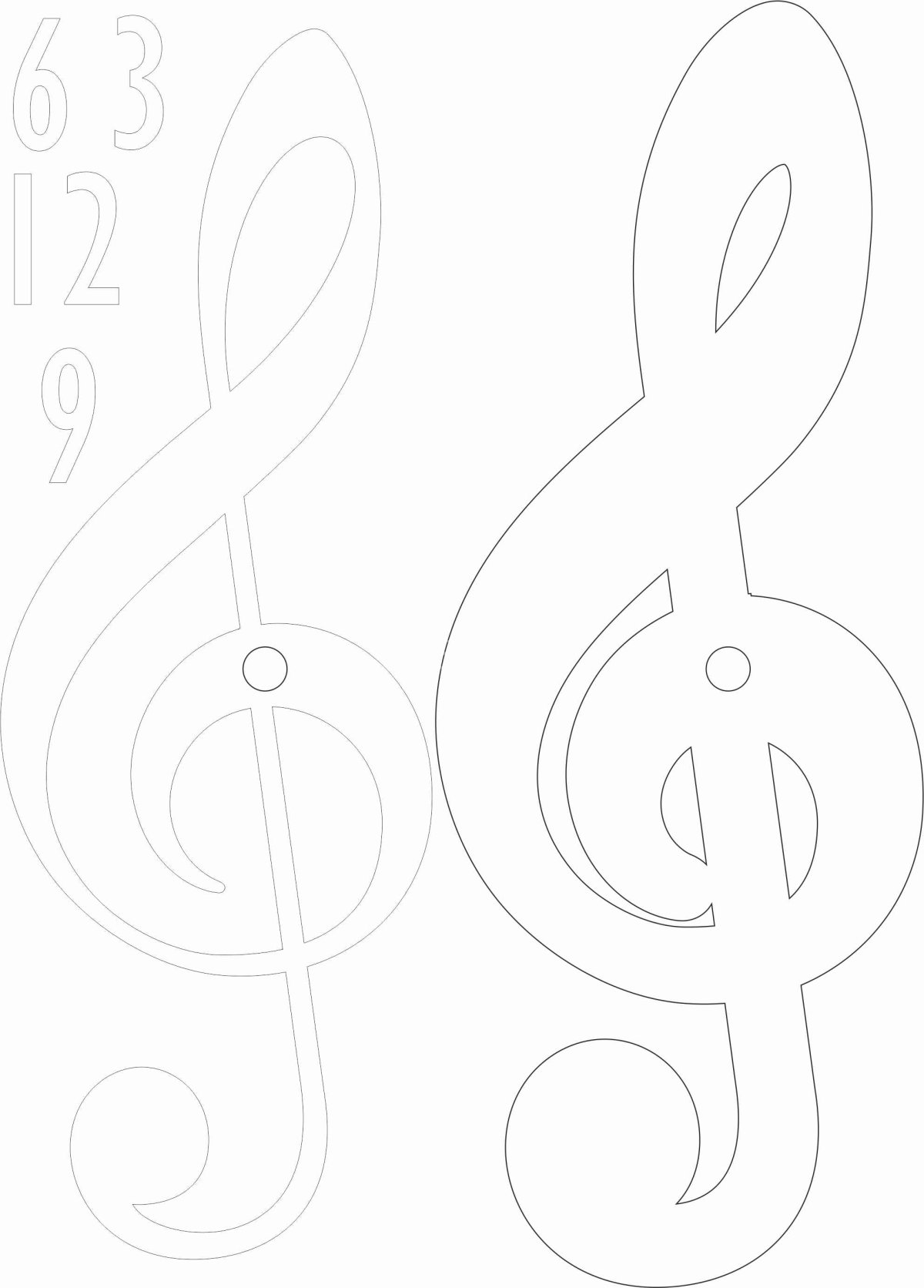 Скрипичный ключ шаблон