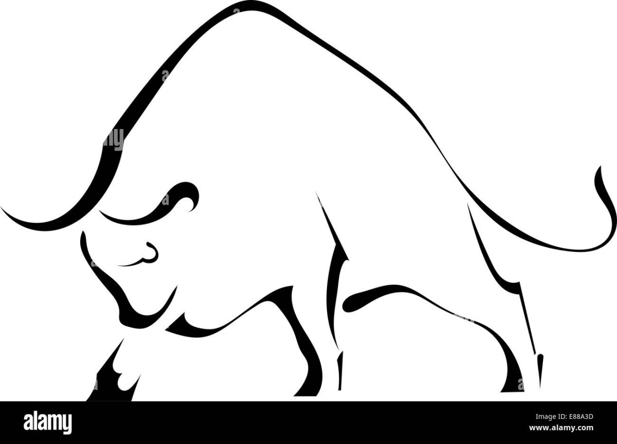 Бык Графика профиль силует