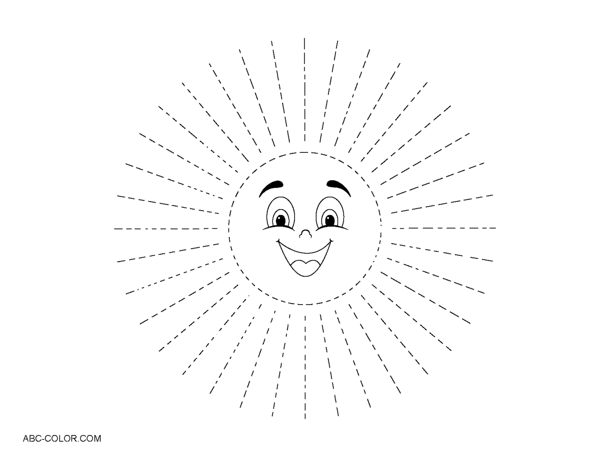Солнце без лучиков раскраска