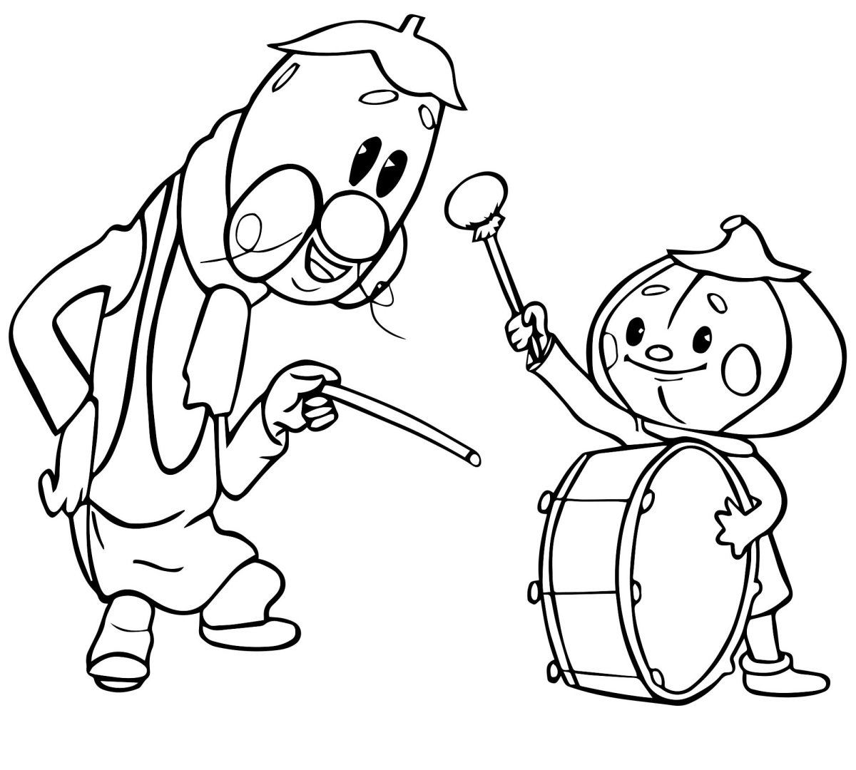 Герои сказки Чиполлино раскраски для детей