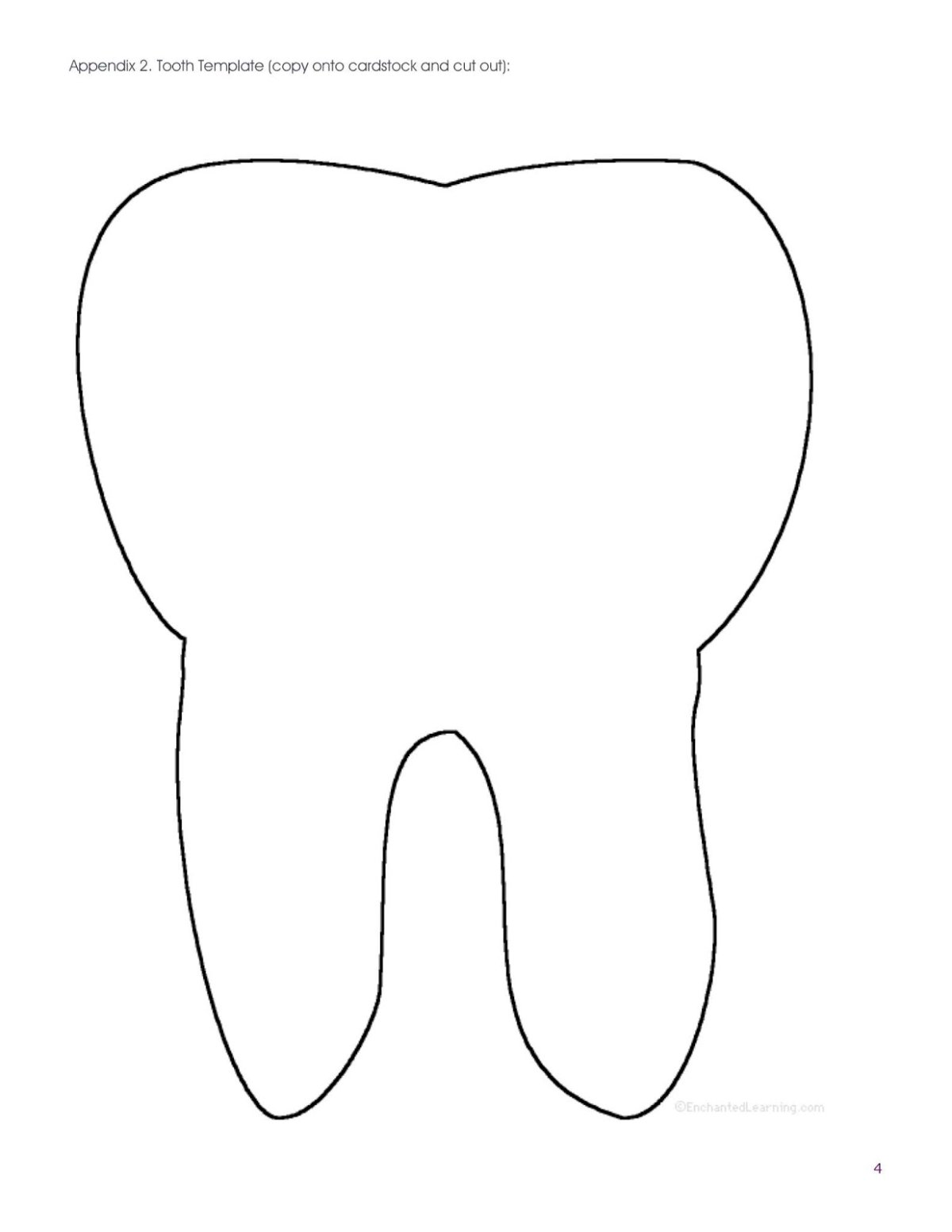 Трафарет зубов для детей