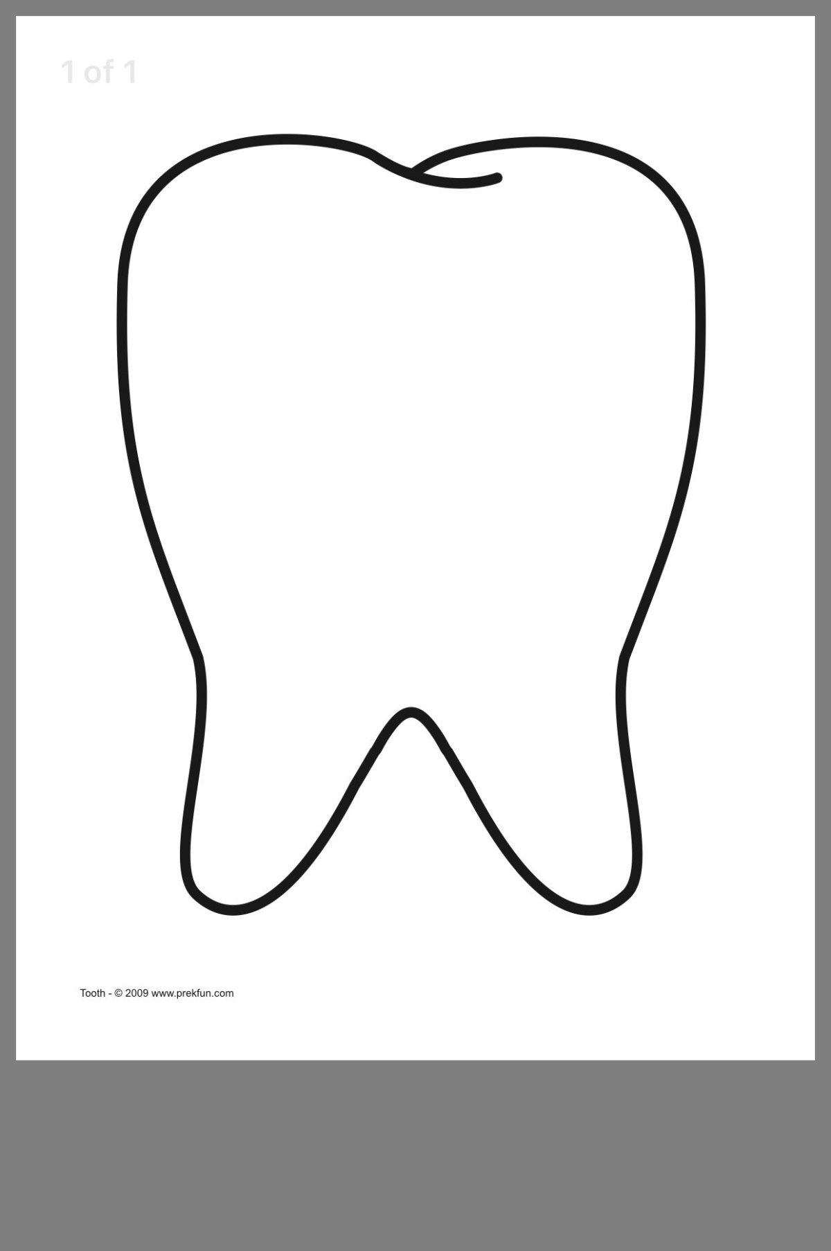 Трафарет зуба для детей