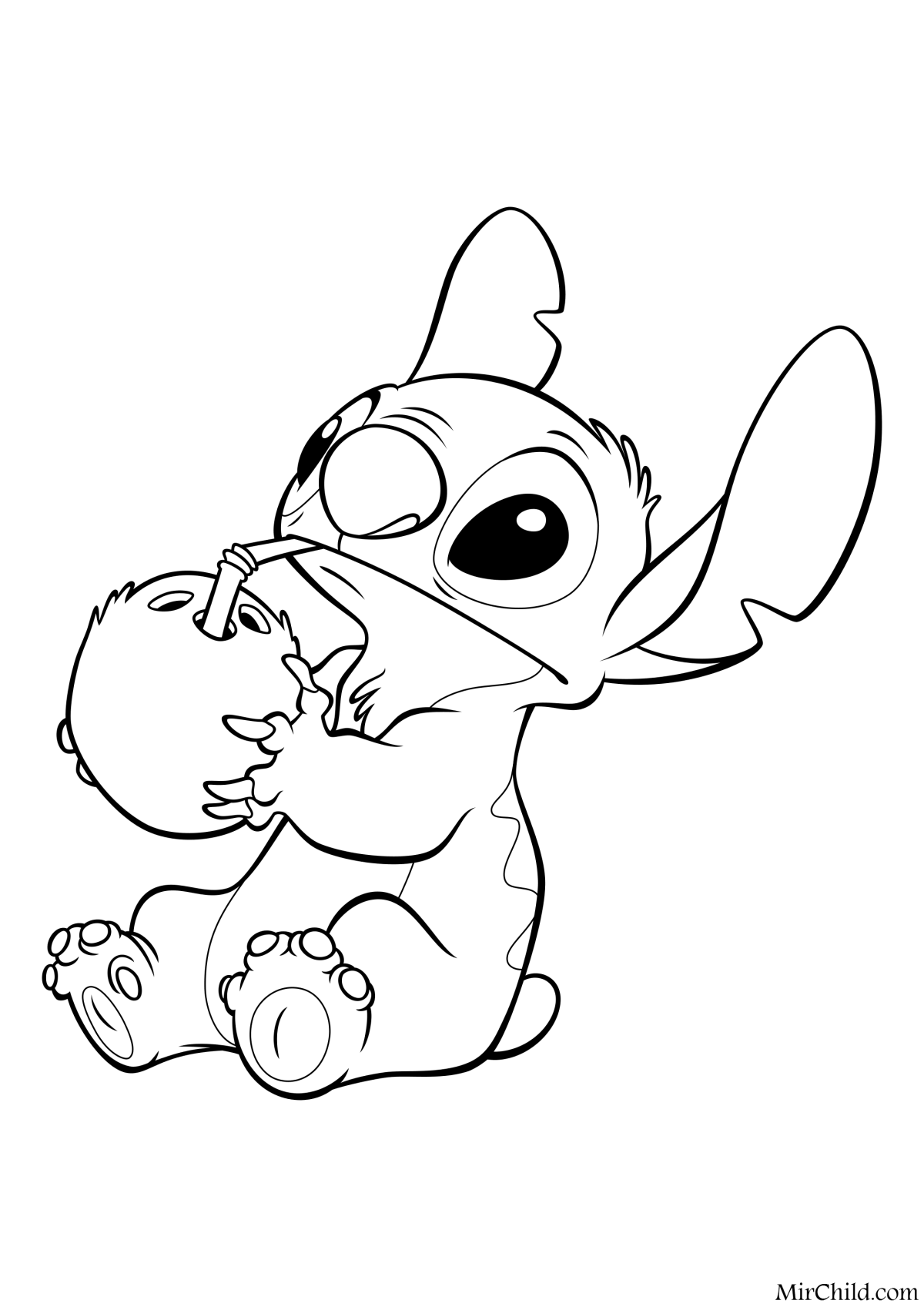 Раскраска мультфильмы Стич