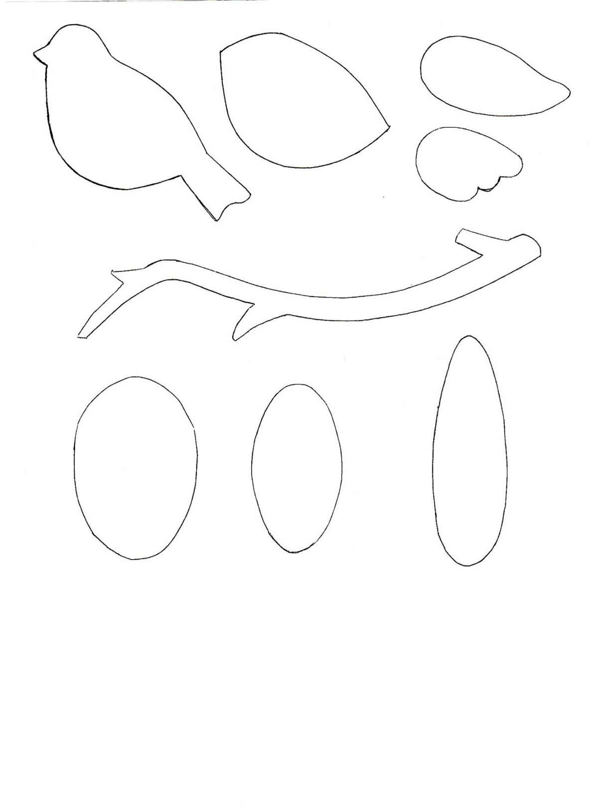 Трафарет снегиря для аппликации