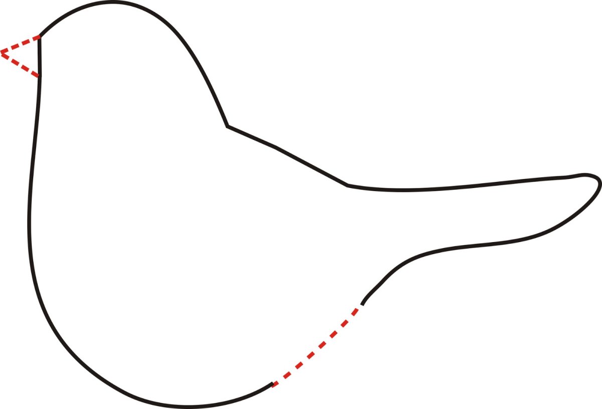 Трафарет птички из ткани