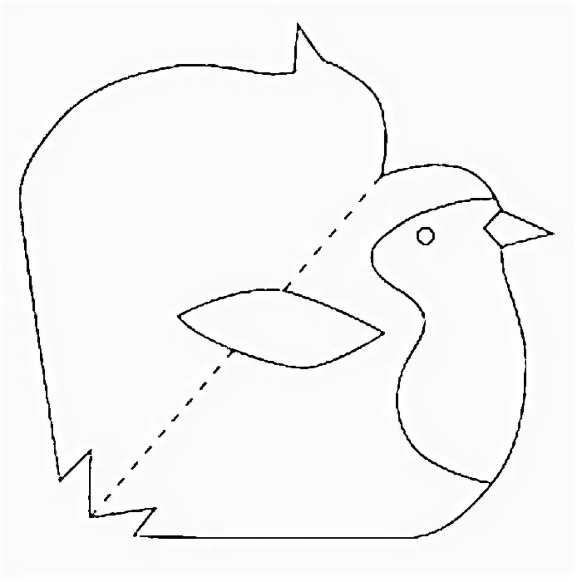 Птичка трафарет для аппликации