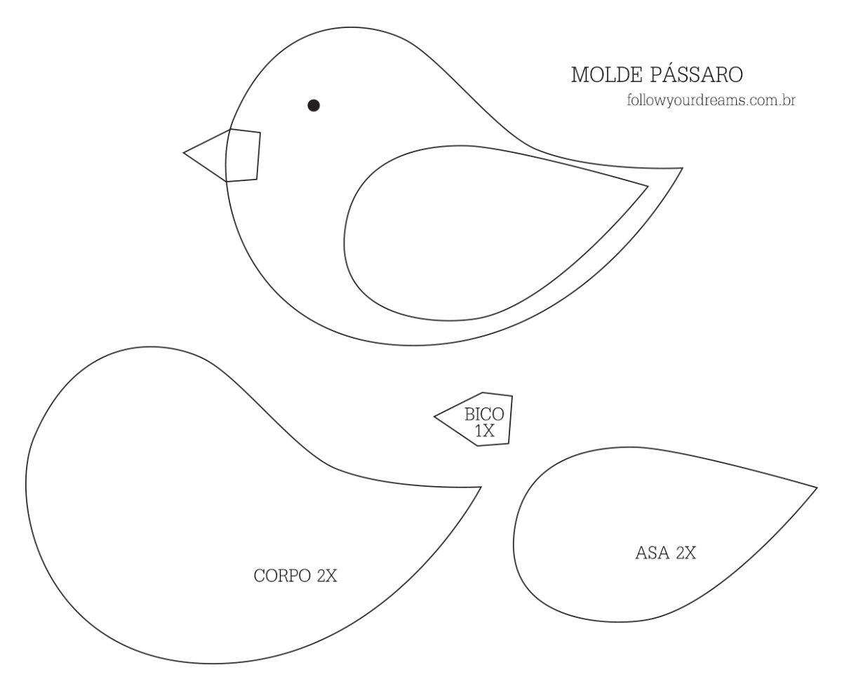 Птички из фетра шаблоны