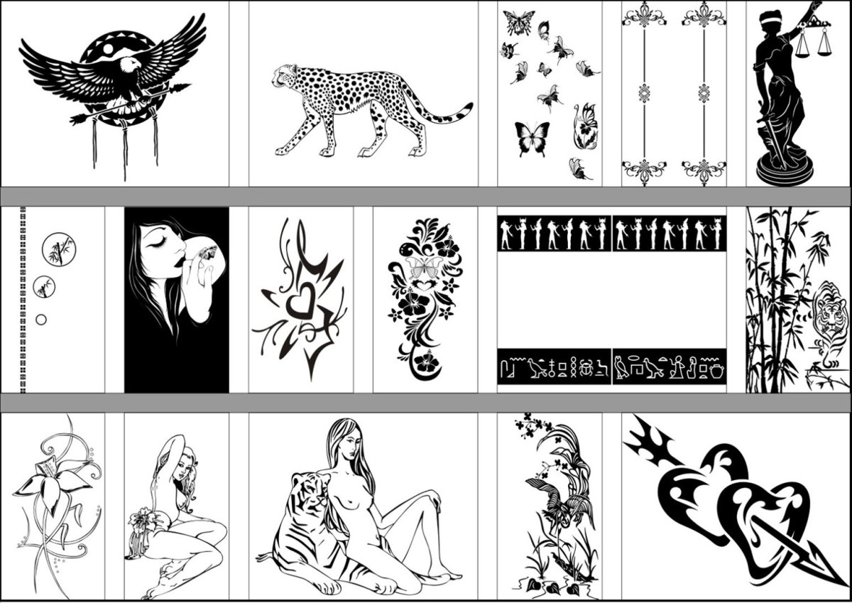 Трафареты для гравировки на стекле