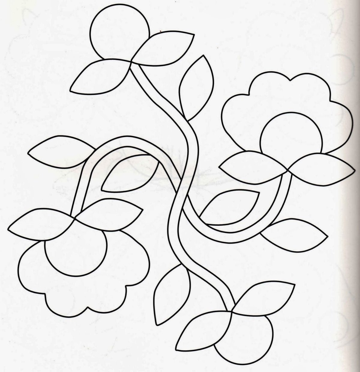 Роза витраж трафарет