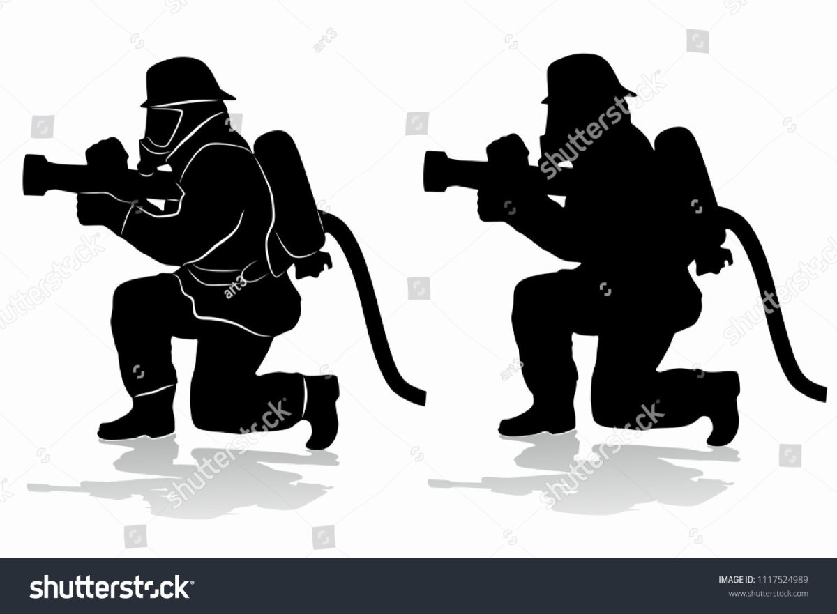 Силуэт пожарника