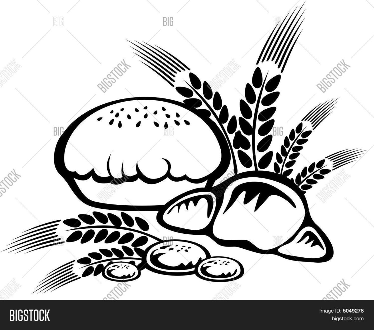 Раскраска каравай хлеба для детей