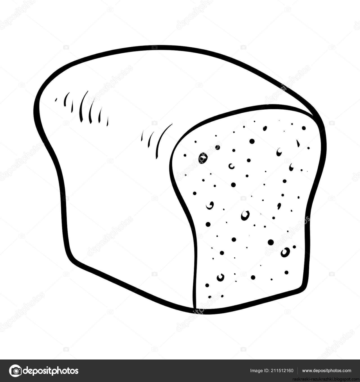 Хлеб раскраска для детей