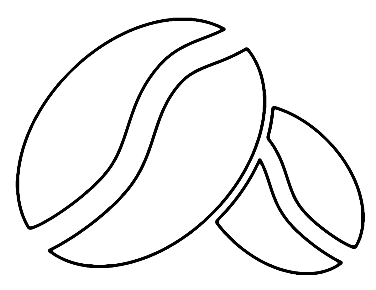 Зерна кофе трафарет