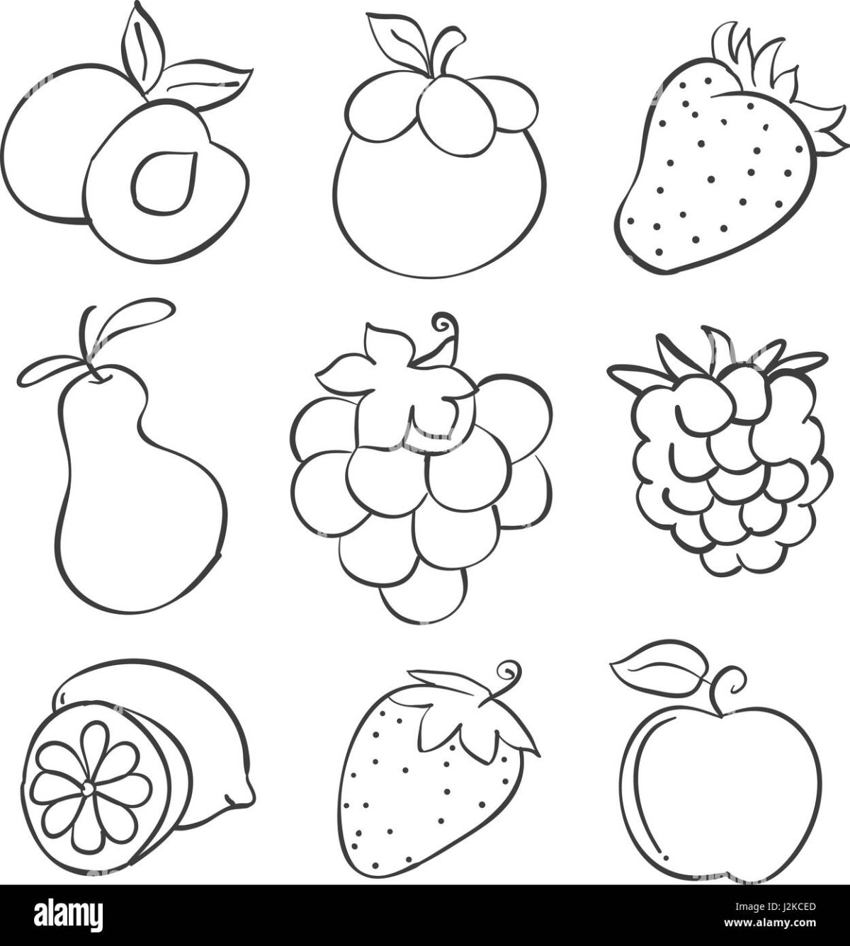 Трафареты ягод и фруктов