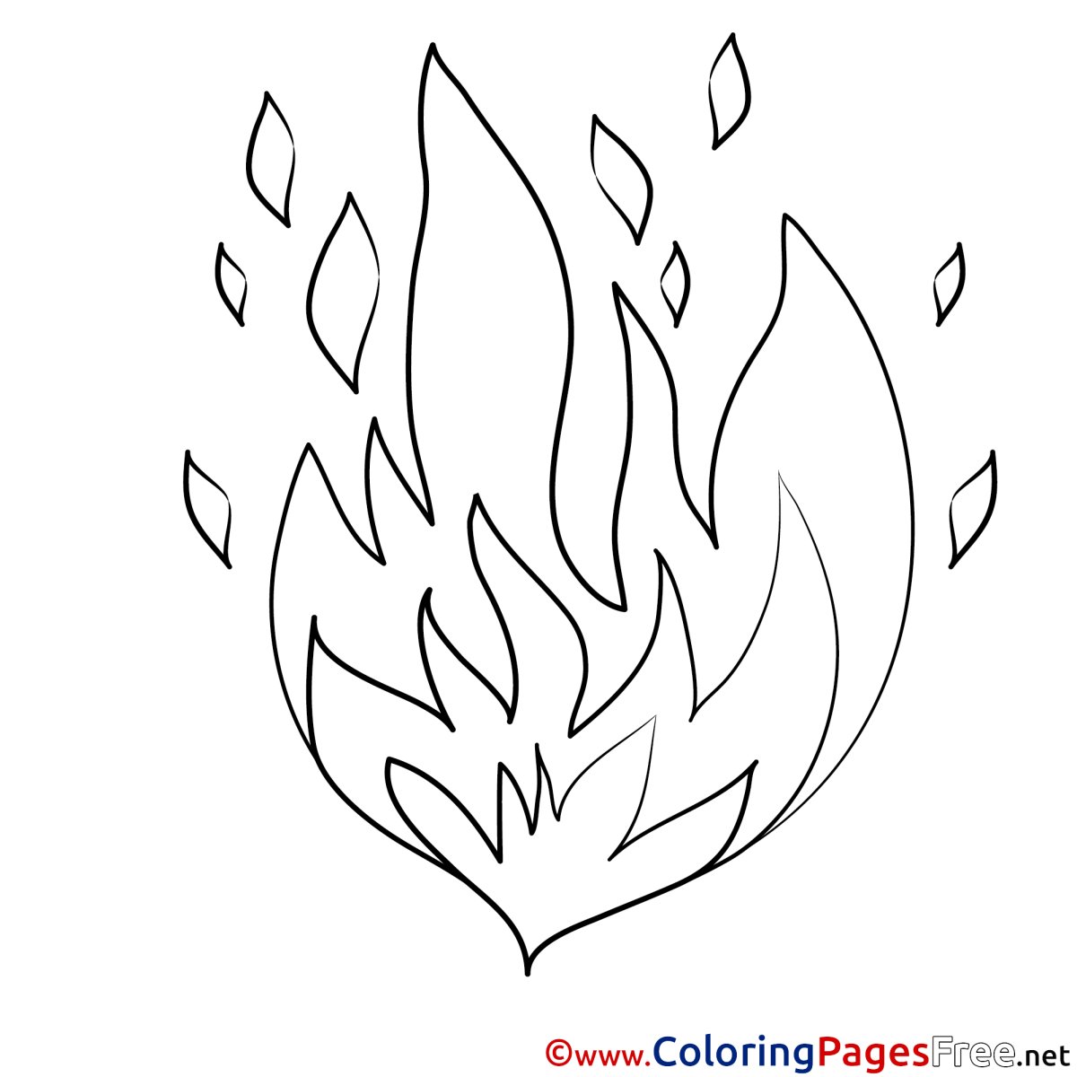 Огонь раскраска
