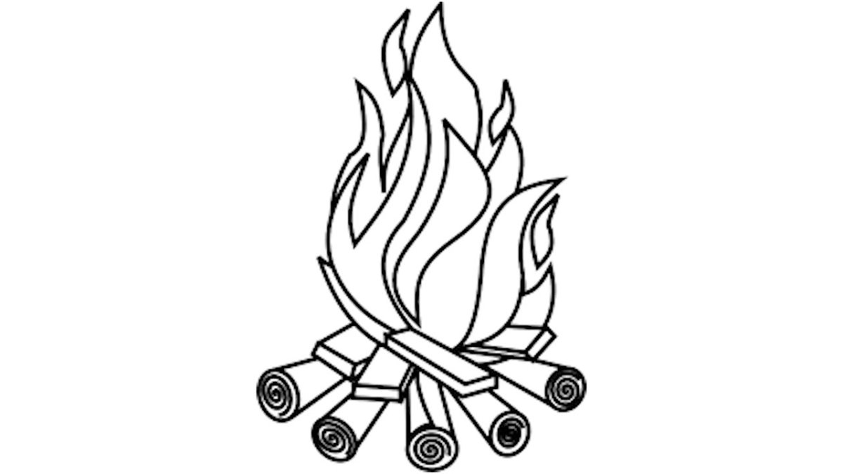 Огонь раскраска для детей