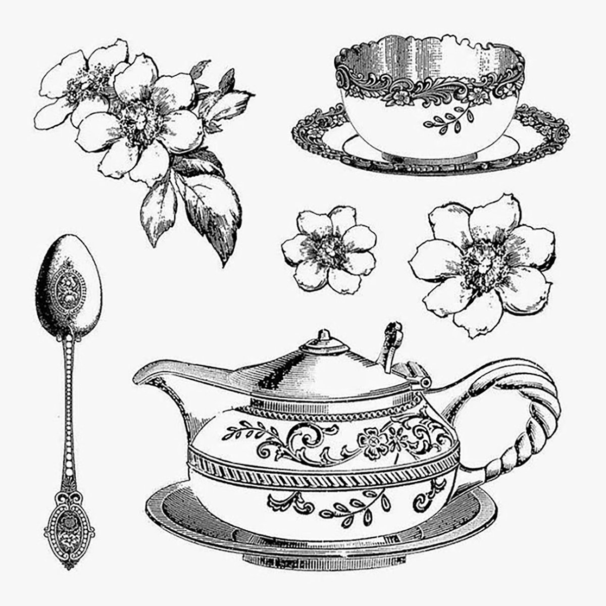 Посуда Винтажная иллюстрация