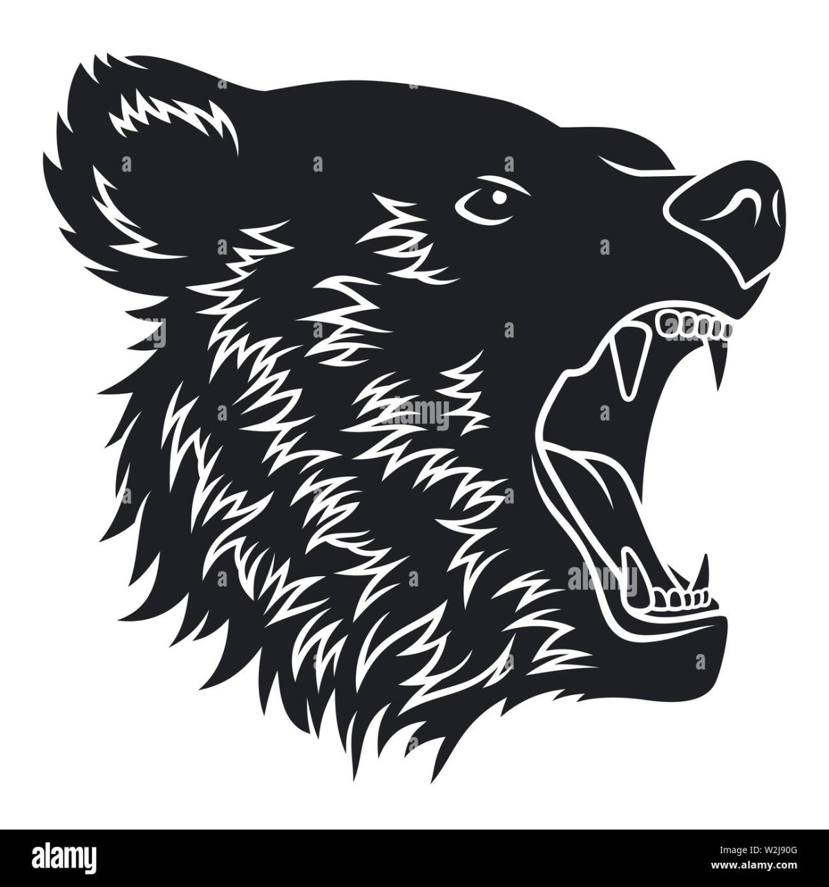 Силуэт головы медведя