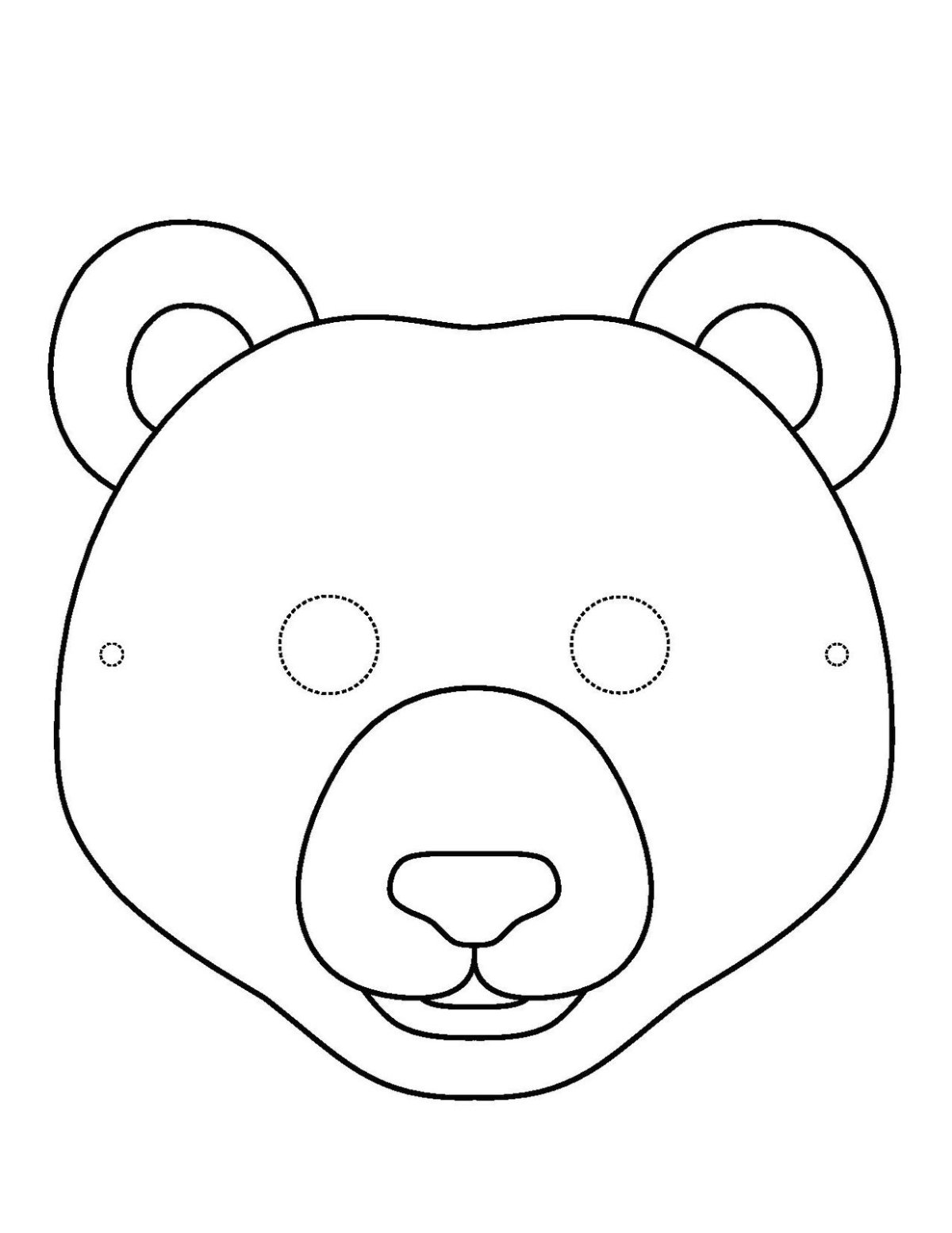 Маска медведя для детей