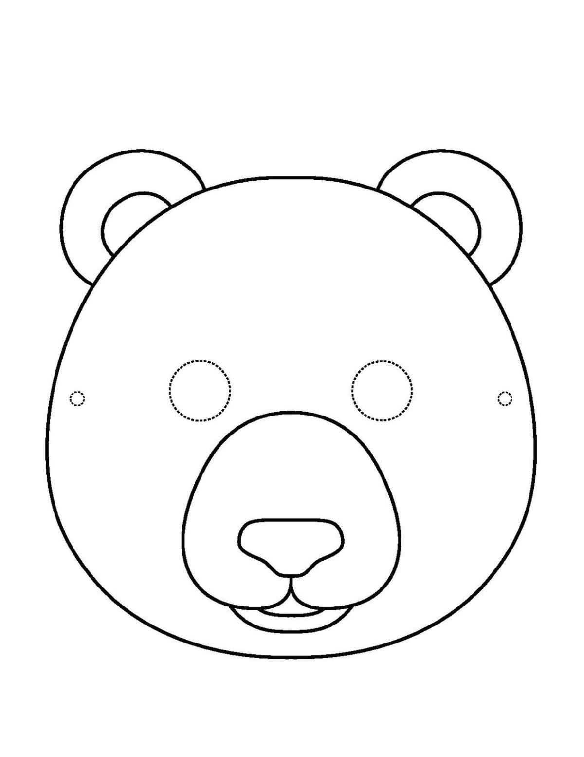 Маска медведя раскраска
