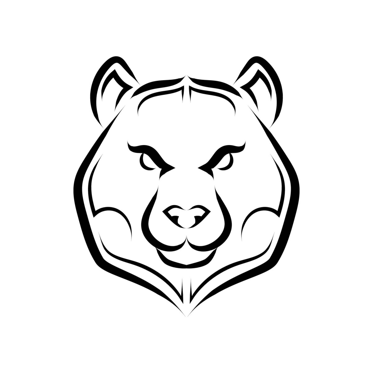 Логотип с головой медведя линии