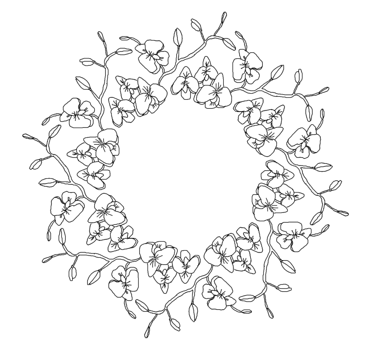 Трафарет венок из цветов