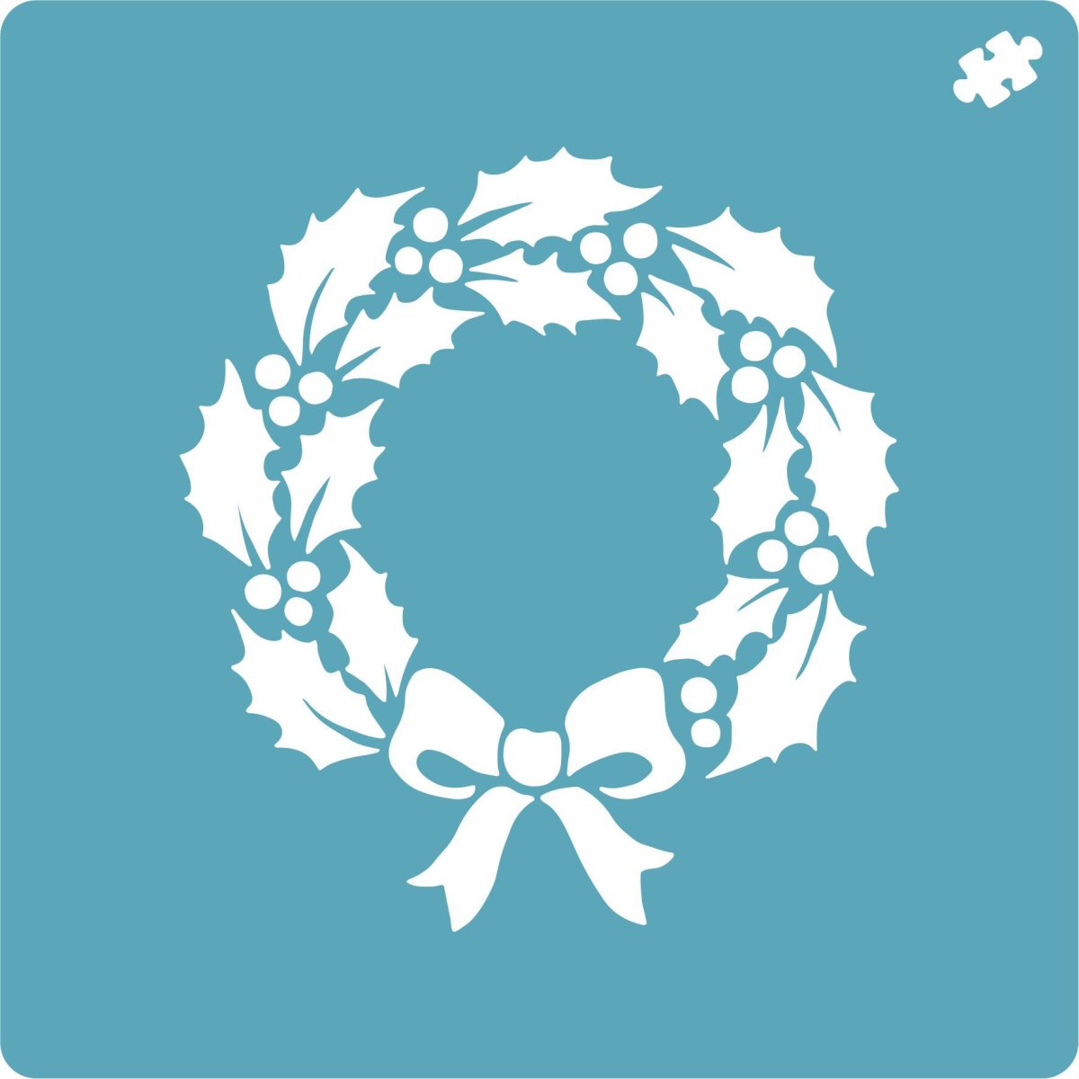 Рождественский венок трафарет