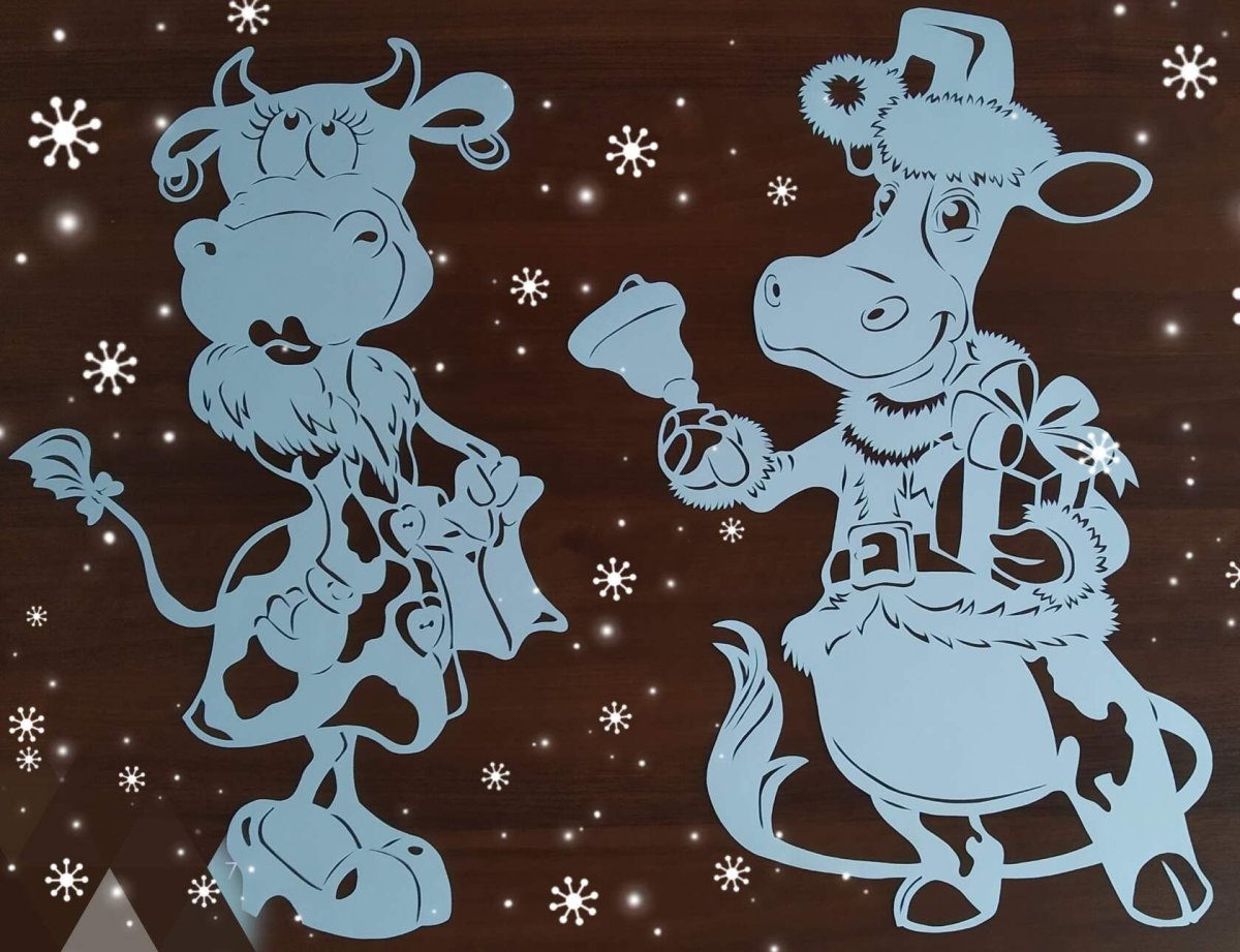 Веселые новогодние вырезалки