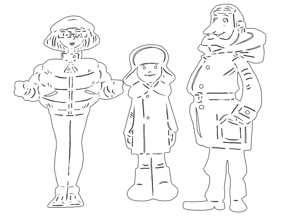 Вытынанка Простоквашино на новый год