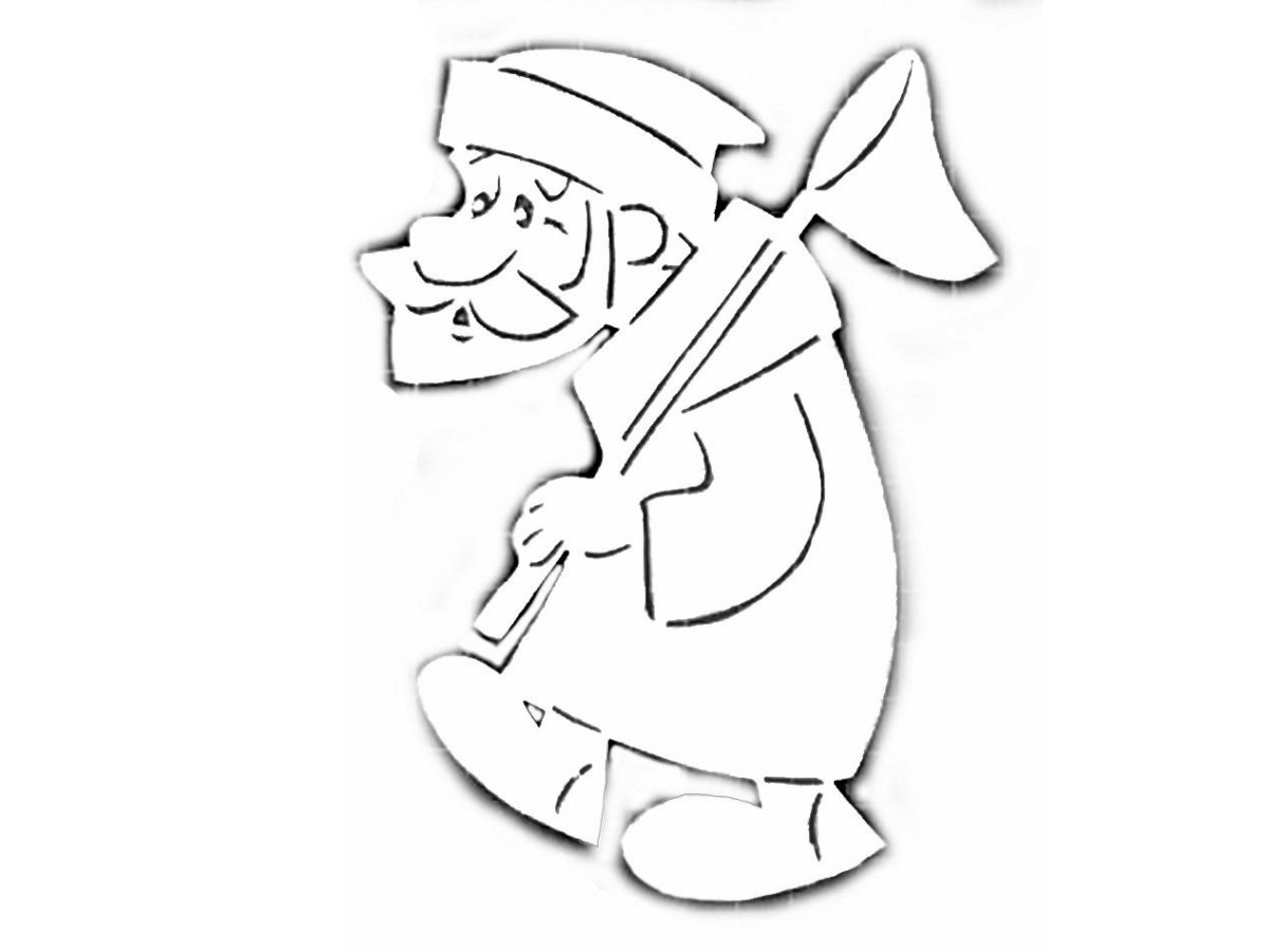 Вытынанка дед Мороз и лето