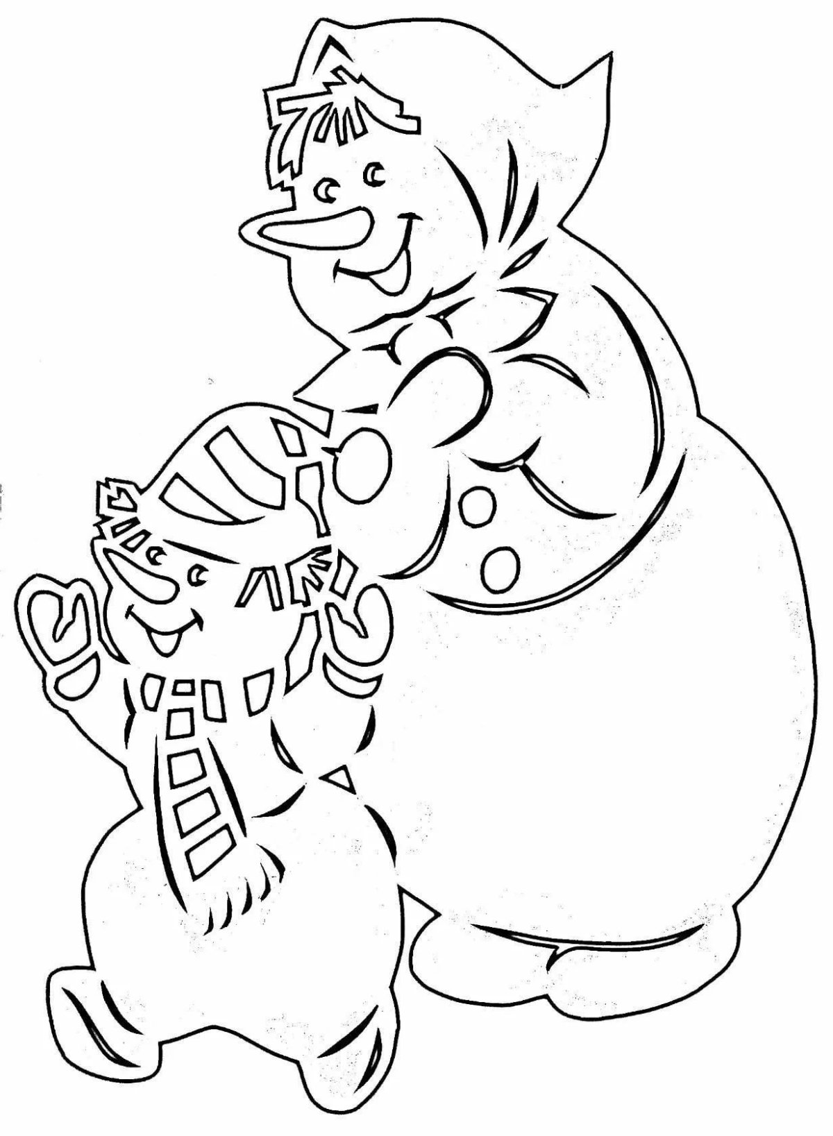 Снеговики на окна трафареты