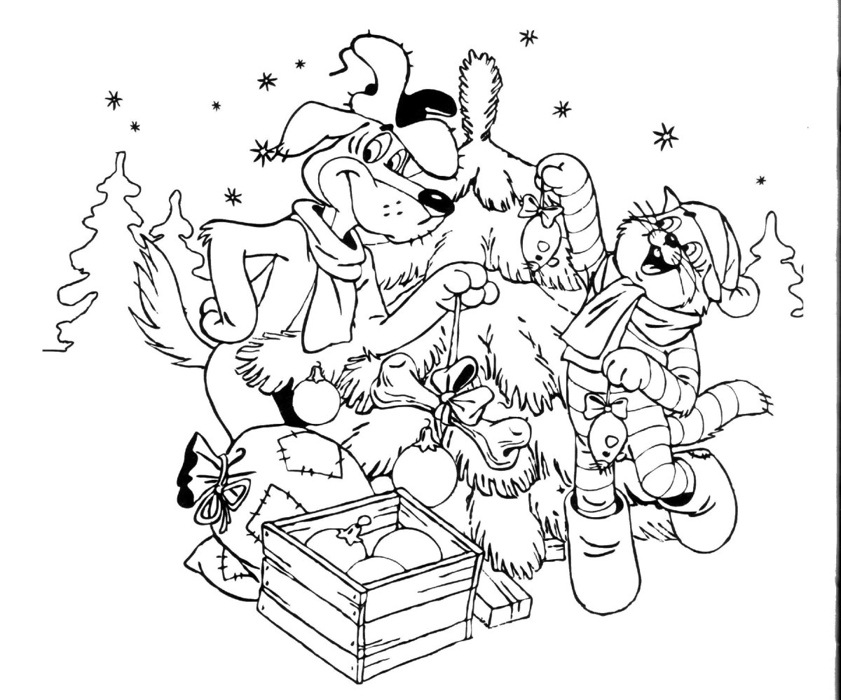 Раскраски мультфильмы Простоквашино