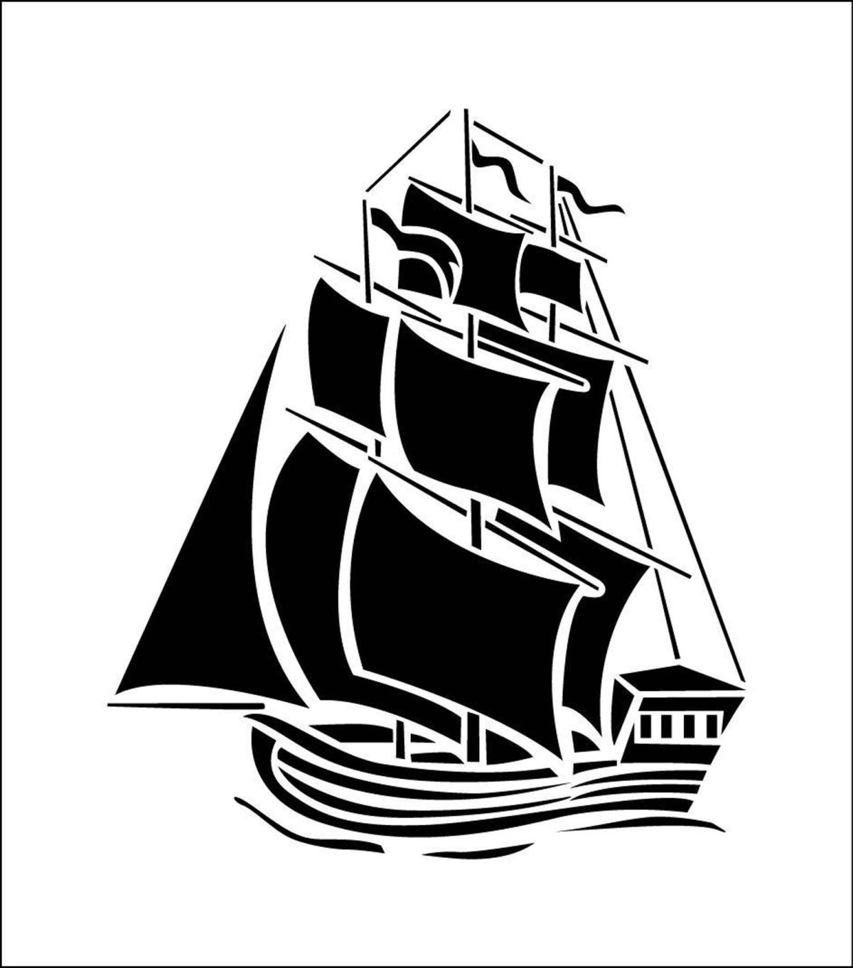 Парусник пирография трафарет