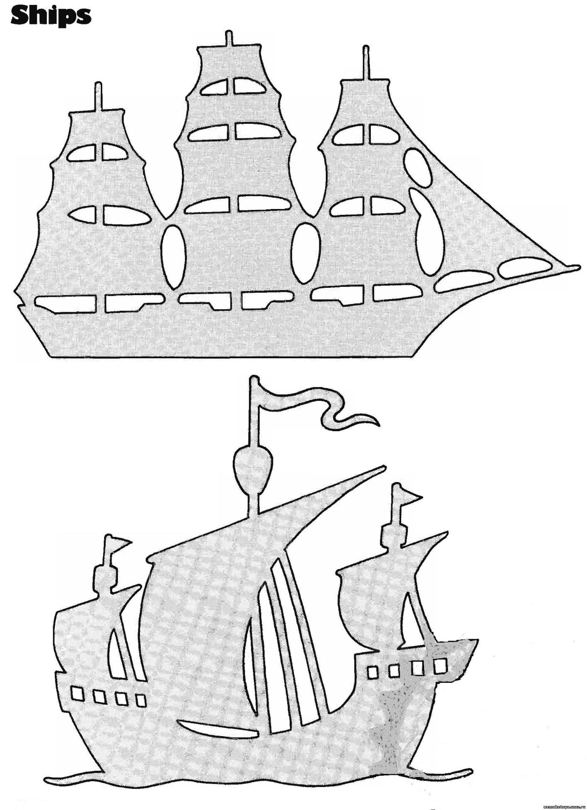 Трафареты "корабли"