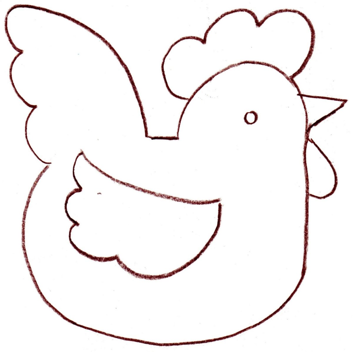 Шаблон курочки для аппликации