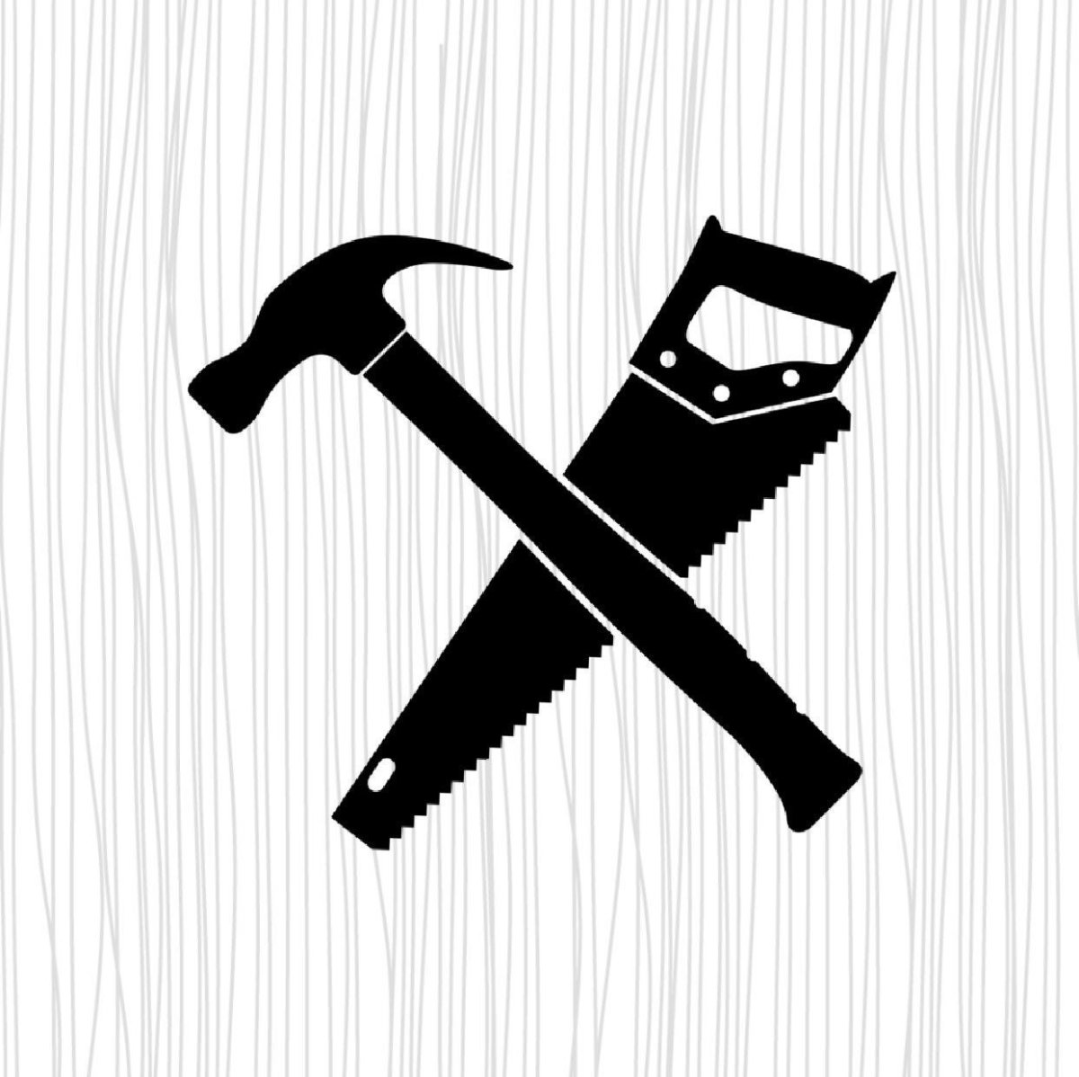 Набросок гаечного ключа, молотка, отвертки