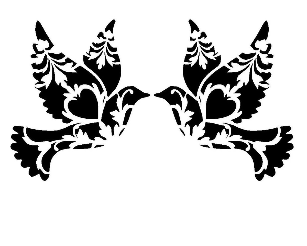 Трафареты птичек для декора