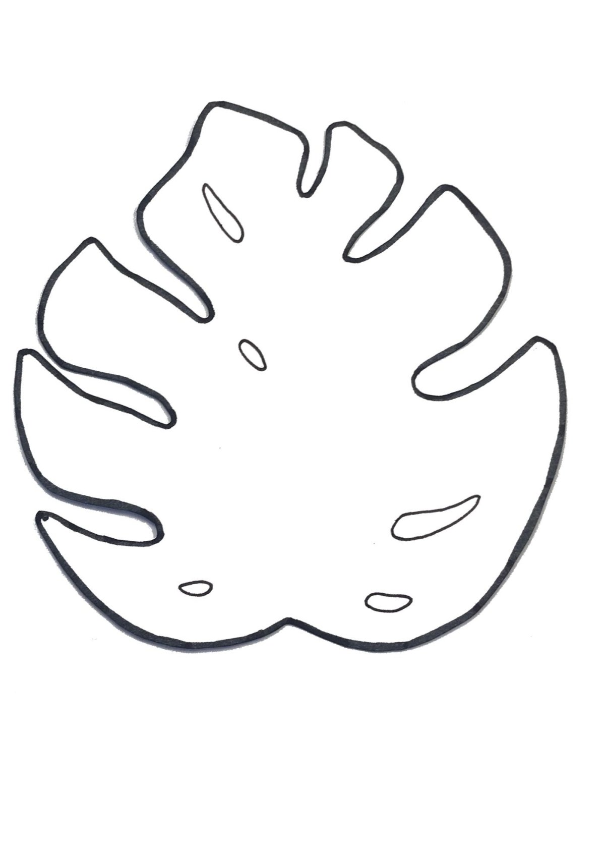 Трафарет листа монстеры распечатать