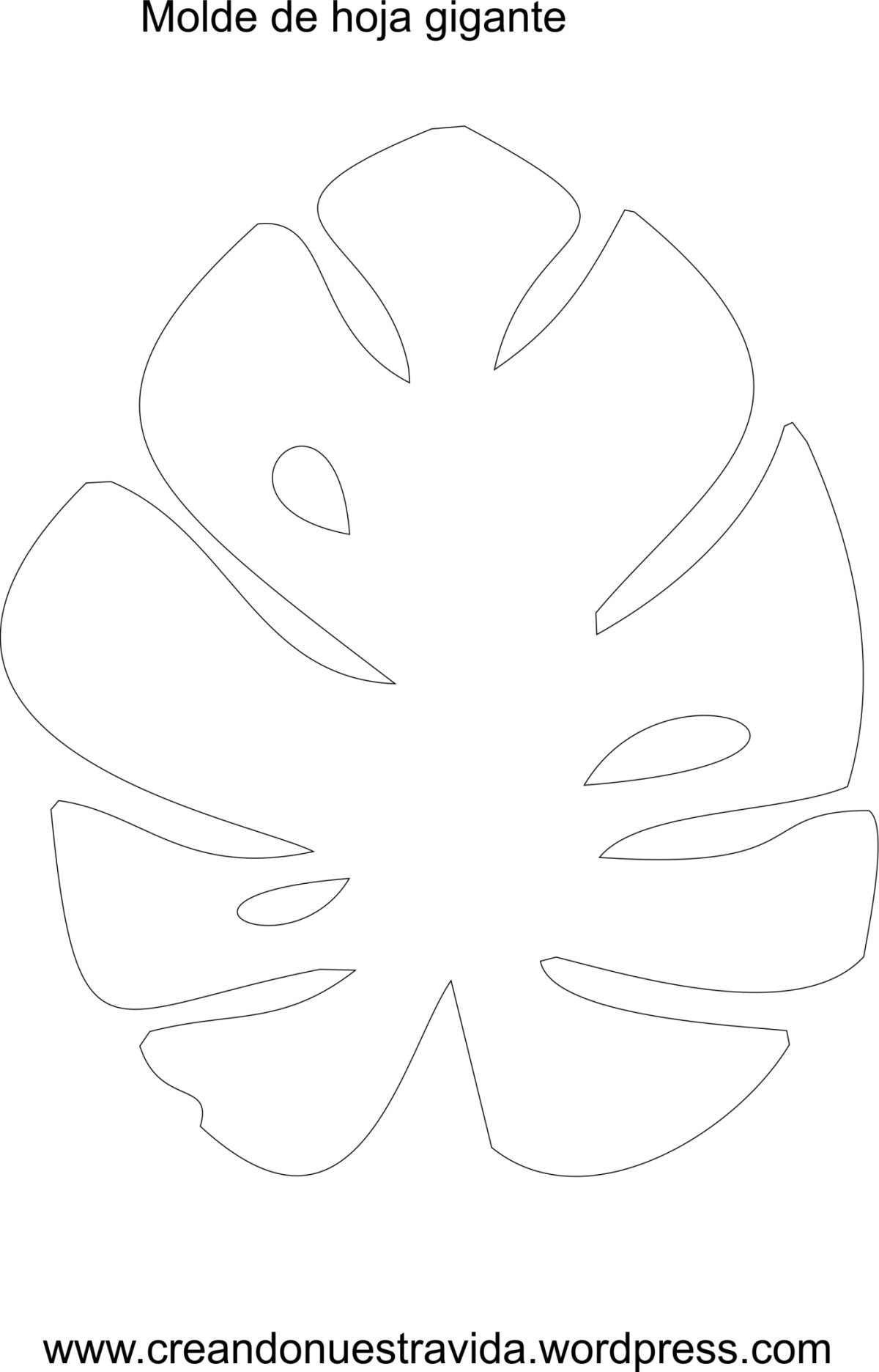 Монстера трафарет для броши