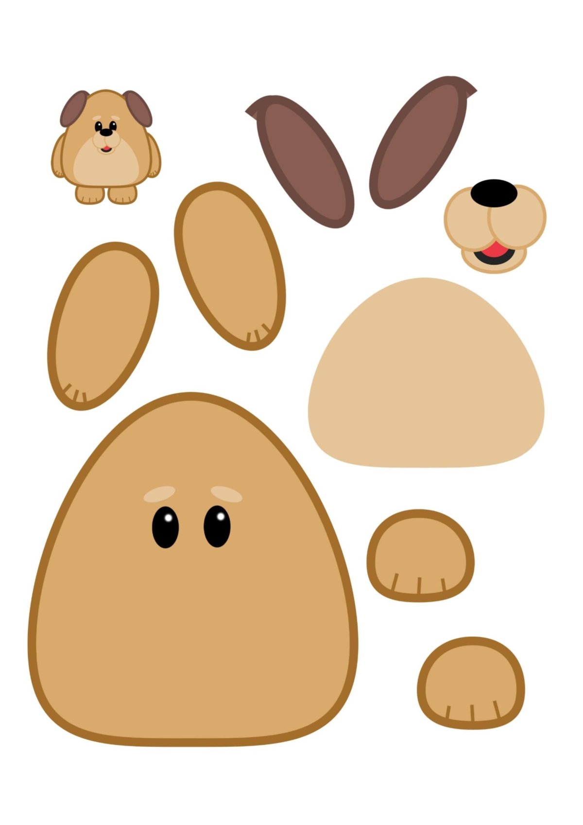 Трафарет собаки для аппликации