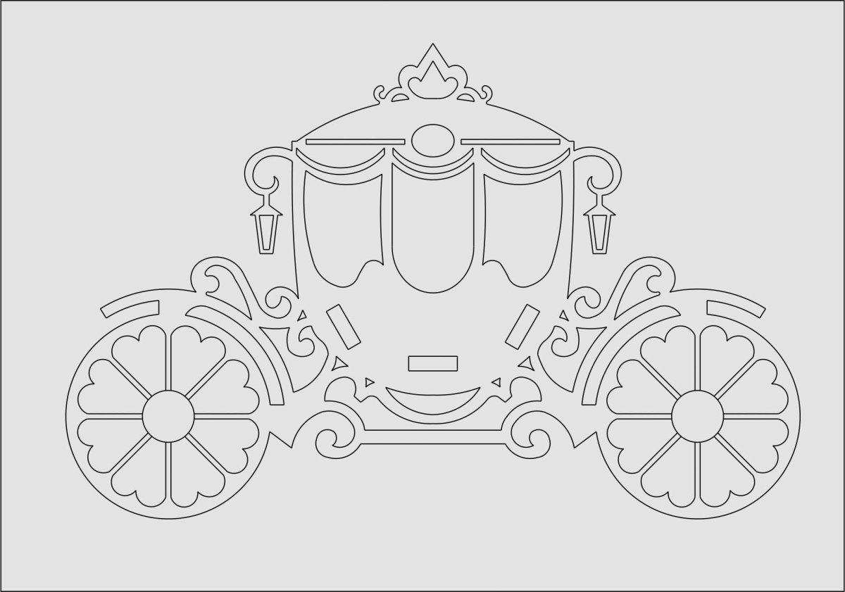 Трафарет кареты для вырезания