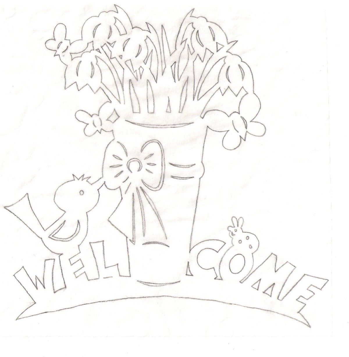 Весенние вытынанки на окна в детском саду