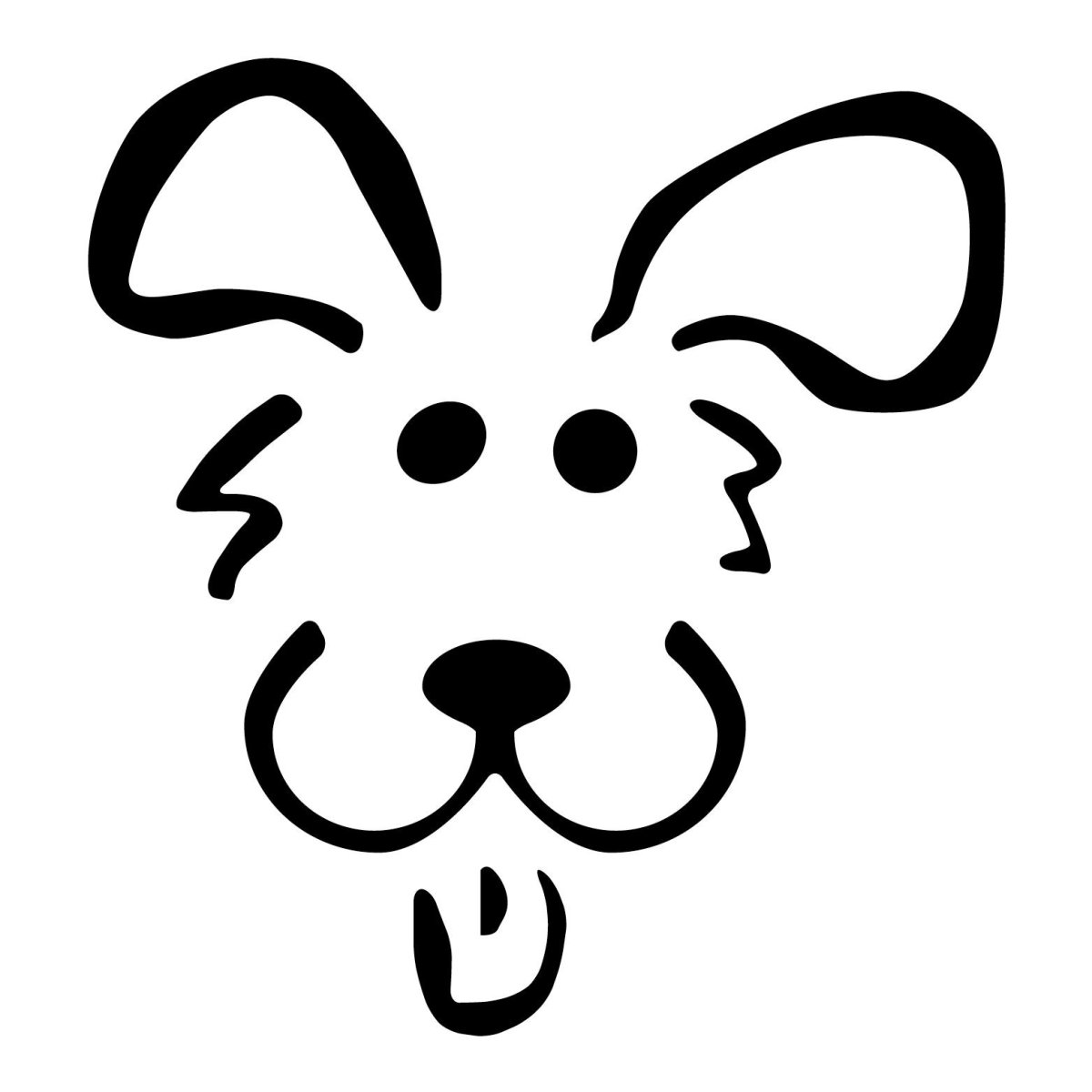 Трафарет морды собаки