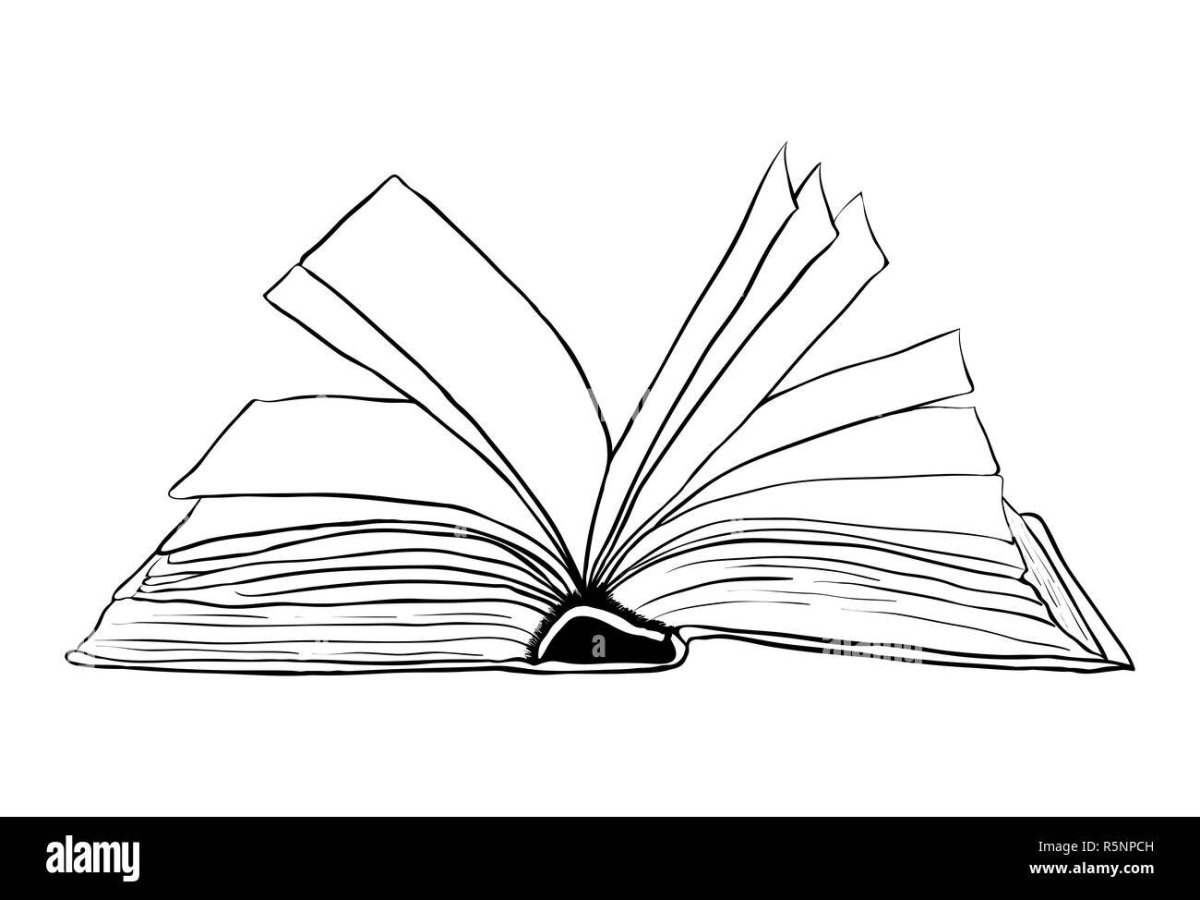 Раскрытая книга чб