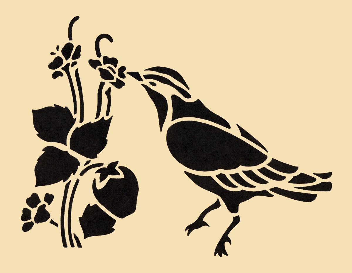 Трафарет птицы для декупажа