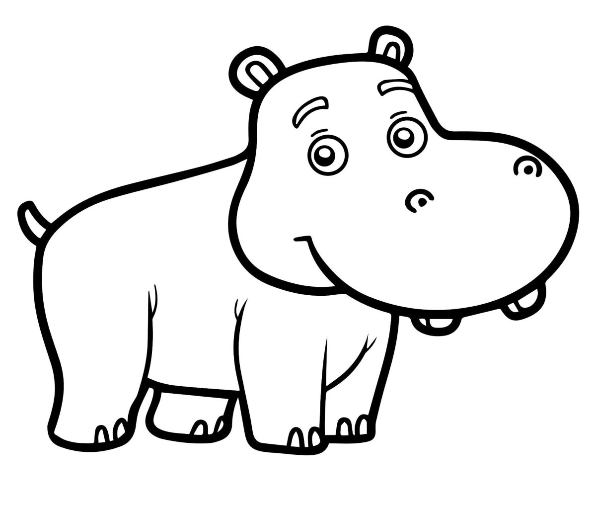 Бегемот силуэт