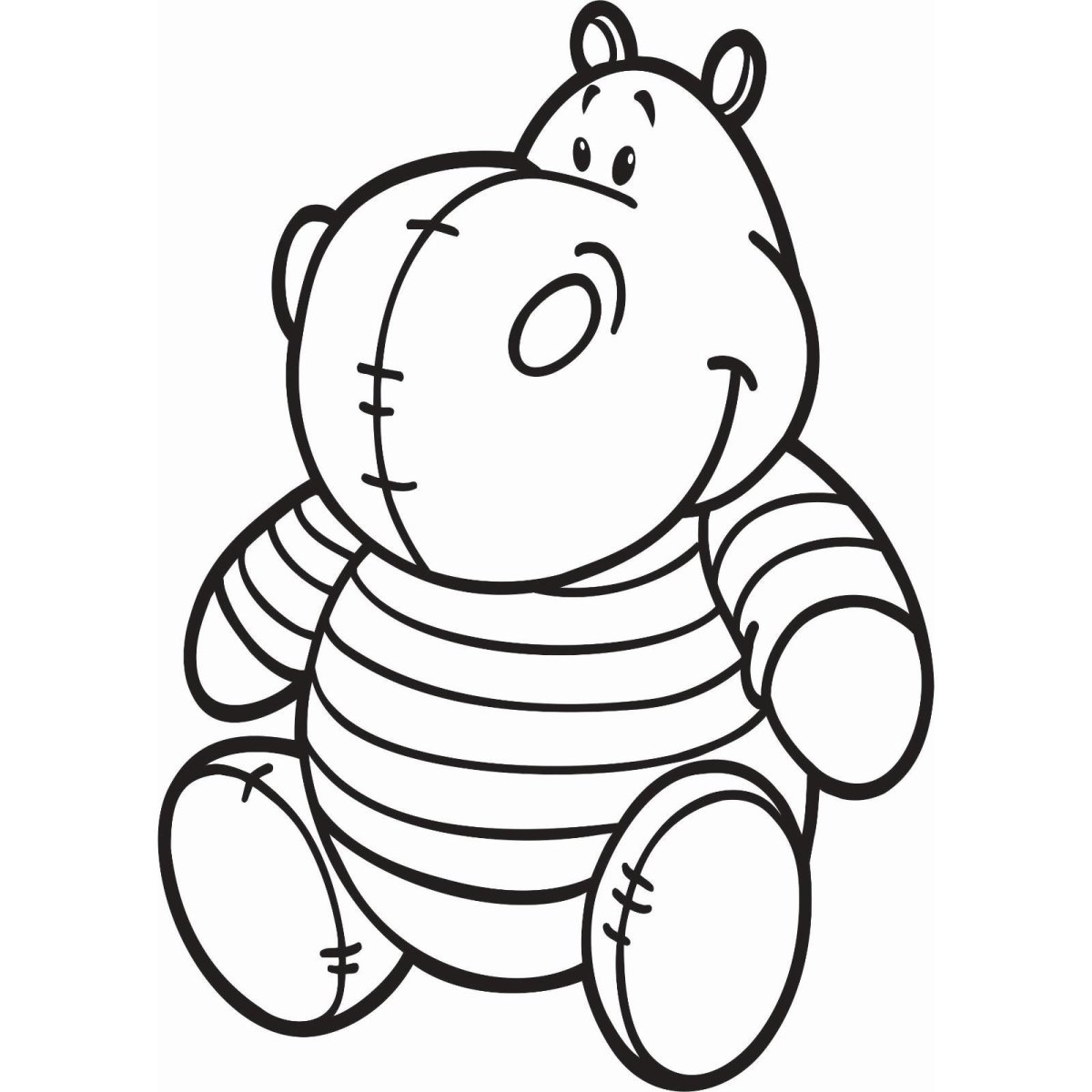 Бегемот трафарет